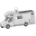Inges Glas Christbaumschmuck Camper mit Glitzer Glas 7 cm weiß