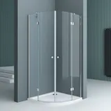 doporro Viertelkreisdusche Duschkabine 90x90x190cm Duschabtrennung ESG-Sicherheitsglas Klarglas inkl. Easy-Clean-Beschichtung - Transparent