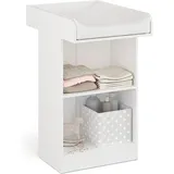 komto Wickelkommode Weiß - Wickeltisch Schmal, Baby Kommode mit Wickelaufsatz abnehmbar, Baby Changing Table | Lulliblox M1