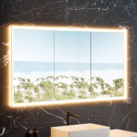 neoro n60 Einbau-Spiegelschrank B: cm mit 3 Türen, mit umlaufender Beleuchtung, für die Schweiz,