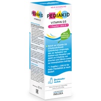 PEDIAKID - VITAMIN D3 - Optimiert die Vitamin-D-Versorgung - Trägt zur Aufnahme von Kalzium und Phosphor, zur Erhaltung von Knochen und Zähnen und zur Immunfunktion beiträgt - 20 ml