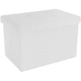 Intirilife Faltbare Sitzbank 49x30x30 cm in SCHNEE WEIß - 2 Jahre Gewährleistung - mind. 14 Tage Rückgaberecht - Weiß