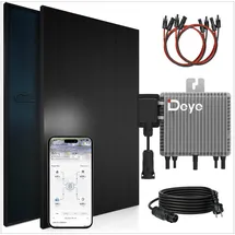 sunniva Balkonkraftwerk Full Black Bifazial 920 W inkl. DEYE 800W Wechselrichter + 2 x 500 W Glas-Glas Bifacial Module