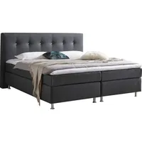 Westfalia Schlafkomfort Boxspringbett, grau (charcoal), B:195cm L:210cm, Bezug Bett: