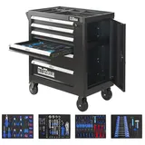 Baumarktplus Werkstattwagen BUDDY bestückt Chrome Vanadium Werkzeug 6 Schubladen Vollauszug Seitentür