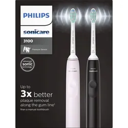 Philips Sonicare 3100 series 2x Elektrische Schallzahnbürsten - Schwarz/Rosa - rosa|schwarz