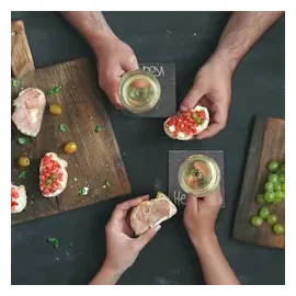 Relaxdays Schiefer Untersetzer 8er Set, eckige Getränkeuntersetzer, HxB: 10 x 10 cm, Schieferplatte Gläser, anthrazit