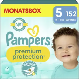 Pampers Premium Protection Gr.5 (11-16 kg) für Babys und Kleinkinder (4-18 Monate), 152 Stück