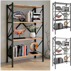 VCM Holz Metall Aufbewahrung Stand Regal Bücherregal Deko Bücher Standregal Insasi 4