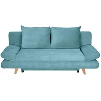 Carryhome Schlafsofa, Türkis, Textil, Buche, massiv, 2-Sitzer, Füllung: Schaumstoffflocken, 200x75x85 cm, Schlafen auf Sitzhöhe, haustierfreundlicher Bezug, Wohnzimmer, Sofas & Couches, Schlafsofas, Schlafsofas mit Bettkasten