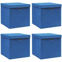 VidaXL Aufbewahrungsboxen mit Deckeln 4 Stk. Blau 32x32x32 cm