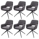 Mendler 6er-Set Esszimmerstuhl HWC-N74, drehbar Auto-Return, Stoff Chenille (490g/m2) grün ~ Grün