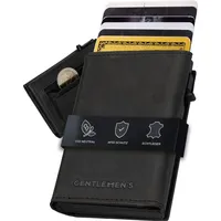gentlemen's hd Gentlemen's® Cardholder - Kreditkartenetui mit Münzfach & RFID-Schutz - Geldbeutel für Herren - kleines Portemonnaie - Smart Wallet Karten - Schwarz
