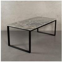 MAGNA Atelier Esstisch BERGEN mit Marmor Tischplatte, Esstisch eckig, Metallgestell, 160x80x75cm & 200x100x75cm grau 160 cm x 75 cm x 100 cm