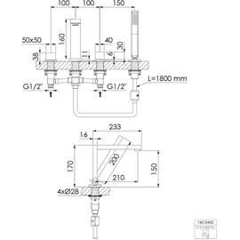 Steinberg Serie 160 Wannenarmatur Brushed Nickel