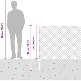 vidaXL Kettenzaun 1 x 25 m Grün/Stahl