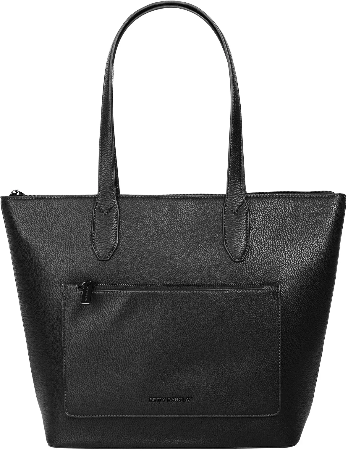 Shopper BETTY BARCLAY, Damen, Gr. B/H/T: 42cm x 30cm x 13cm onesize, schwarz, Kunstfaser, leicht glänzend, unifarben, Taschen Shopper