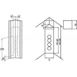 THEBO Mehrfachsteckdose 4-fach Edelstahl 2 St.