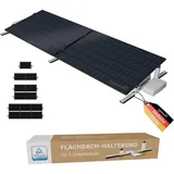 Solamount® | PV Flachdach Halterung ohne Bohren | Für 2 Module | Silber | Flachdach oder Bodenmontage | Einfache Montage