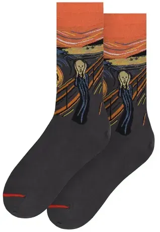 MuseARTa Unisex Socken Edvard Munch - Der Schrei - ORANGE - 36-40