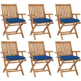 vidaXL Gartenstuhl klappbar 58 x 58 x 88 cm blau 6 St.