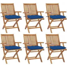 vidaXL Gartenstuhl klappbar 58 x 58 x 88 cm blau 6 St.