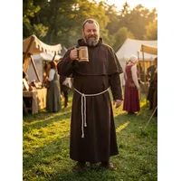 Vehi Mercatus Wikinger-Kostüm Mönchskutte braun "Alanus" - Set aus Habit, Kukulle und Seilgürtel braun M | M