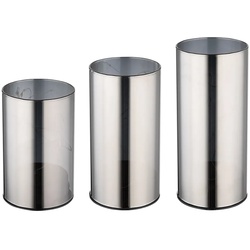 Tischleuchten Rauchglas Dekolampe LED Windlicht Glas, Schalter Timer, Batterien, warmweiß, H 12,5-15-17,5 cm, Set 3er Set