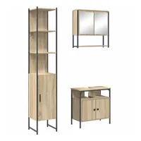 VidaXL Badezimmermöbel Set 3 pcs Sonoma Eiche 33 x