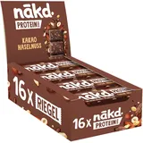 Nākd. Protein Kakao Haselnuss | Protein-Riegel | 7g Pflanzliches Protein | 100% Natürliche Zutaten | Ohne Zuckerzusatz | Vegan | 16 x 45g | 720g