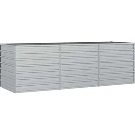 vidaXL Garten-Hochbeet verzinkter Stahl rechteckig 240 x 80 x 77 cm Silber 