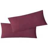 EXKLUSIV HEIMTEXTIL Kissenbezug Hülle Doppelpack mit Reißverschluss 40 x 60 cm Jersey Bordeaux