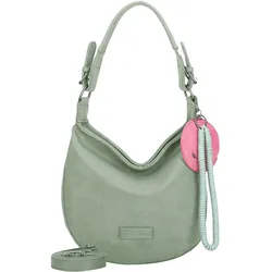 Schultertasche FRITZI AUS PREUSSEN "Fritzi Hobo", Damen, Gr. B/H/T: 10cm x 31cm x 33cm, grün (hellgrün), Polyurethan (PU), unifarben, Taschen, mit abnehmbaren Schultergurt