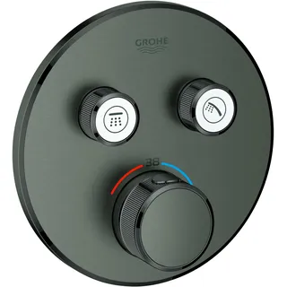 Grohe Grohtherm SmartControl Thermostat mit 2 Absperrventilen, rund, - hard graphite gebürstet