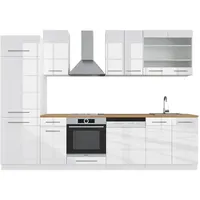 Vicco Küchenzeile Fame-Line 300 cm Weiß Hochglanz
