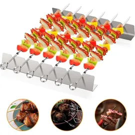 luxuskollektion Grillbesteck-Set 6 Stück Edelstahl weiß