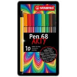 Stabilo Pen 68 sortiert, 10er-Set, Metalletui (6810-6)