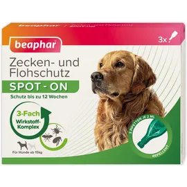 beaphar Zecken- und Flohschutz Spot-On für Hunde über 15 kg 3 x 2 ml