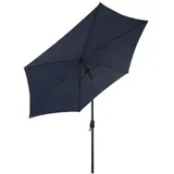 Mojawo Alu Gartenschirm Ø 3m – Knickbarer Sonnenschirm UV30 Kurbel Blau