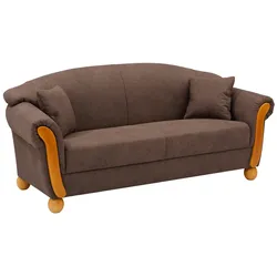 3-Sitzer HOME AFFAIRE "Milano Vintage", braun, B:190cm H:83cm T:81cm, Sofas, mit Federkern, Bezug in Lederoptik, incl. Zierkissen
