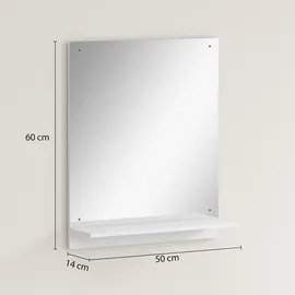 Homcom Badspiegel 50 x 14B x 60H cm-Weiß | Gr.: onesize