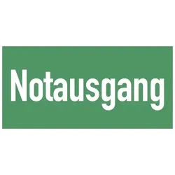 Notausgang, Textschild, Folie, 297x105 mm
