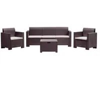Dmora Lounge-Set für den Außenbereich Dmüh, Gartenmöbel-Set mit Kissen,
