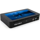 BerryBase Gehäuse für Raspberry Pi 5 & 7-Zoll Touchscreen V1, VESA 75/100, Aluminium, Stahl, schwarz