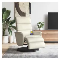 vidaXL Massagesessel mit Fußteil Kunstleder 98 x 106 x 0 cm Creme