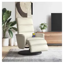 vidaXL Massagesessel mit Fußteil Kunstleder 98 x 106 x 0 cm Creme