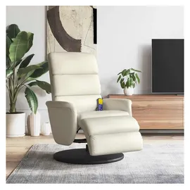 vidaXL Massagesessel mit Fußteil Kunstleder 98 x 106 x 0 cm Creme