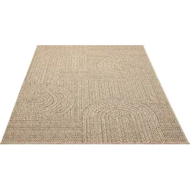The CarPET Kansas beige (natur), B:60cm H:1mm L:180cm, Polypropylen, Teppiche, Teppich moderner robuster In und Outdoor Teppich Jute Look