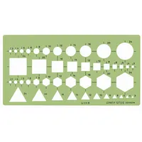 LINEX 1270S Kombinationsschablone, mit Kreisen, Quadraten, Sechsecken und Dreiecken