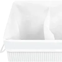 vidaXL Bambus-Wäschekorb Weiß 72 L